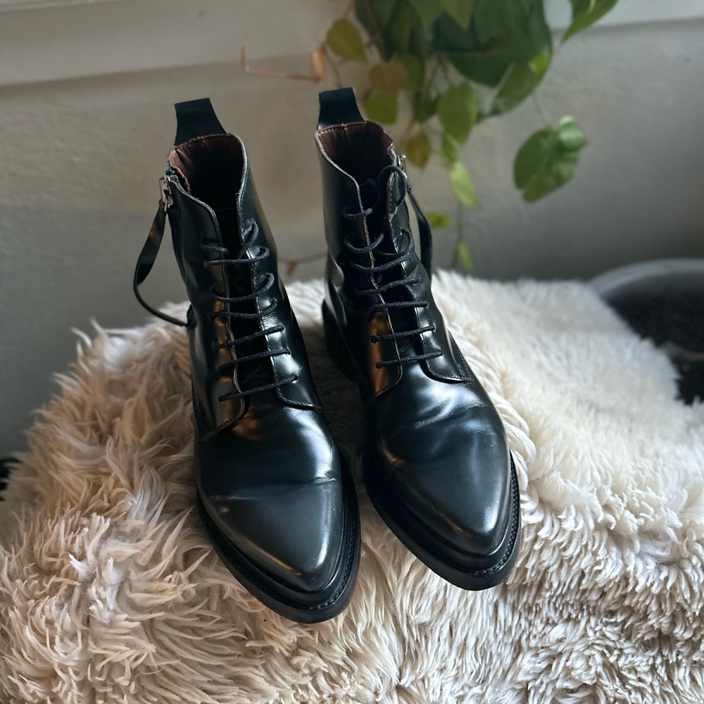 Acne linden boots dark grey almost black